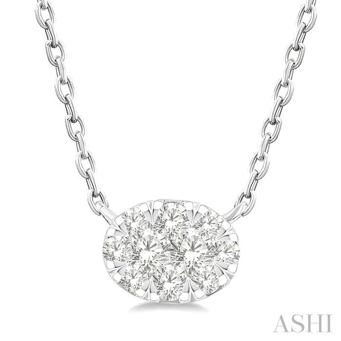 ASHI Oval Shape East-West Lovebright Petite Diamond Fashion Pendant 643T8PPTGPDWG-OV