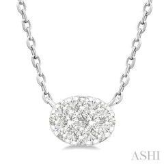 ASHI Oval Shape East-West Lovebright Petite Diamond Fashion Pendant 643T8PPTGPDWG-OV