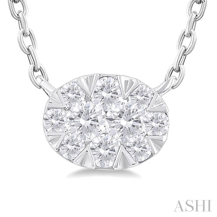 ASHI Oval Shape East-West Lovebright Petite Diamond Fashion Pendant 643T8PPTGPDWG-OV