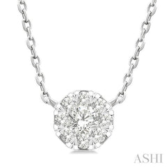 ASHI Round Shape Lovebright Petite Diamond Fashion Pendant 643T8PPTGPDWG-RD