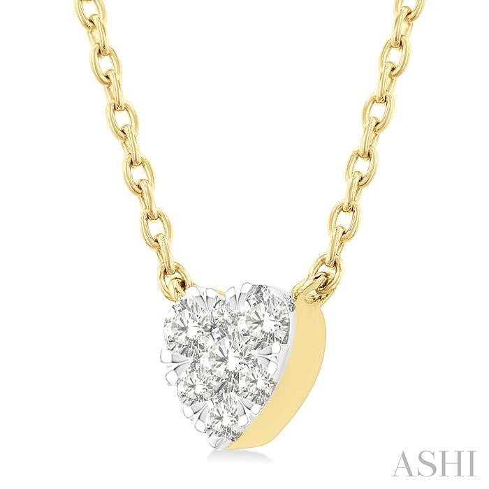 ASHI Heart Shape Lovebright Petite Diamond Solitaire Pendant 643T8PPTGPDYG-HT