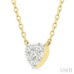ASHI Heart Shape Lovebright Petite Diamond Solitaire Pendant 643T8PPTGPDYG-HT