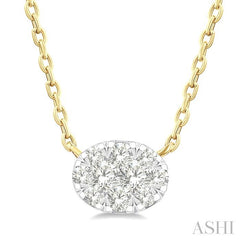 ASHI Oval Shape East-West Lovebright Petite Diamond Fashion Pendant 643T8PPTGPDYG-OV