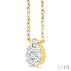 ASHI Pear Shape Lovebright Petite Diamond Fashion Pendant 643T8PPTGPDYG-PR