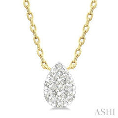 ASHI Pear Shape Lovebright Petite Diamond Fashion Pendant 643T8PPTGPDYG-PR