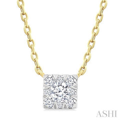 ASHI Princess Shape Lovebright Petite Diamond Fashion Pendant 643T8PPTGPDYG-SQ