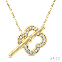ASHI Clover Toggle Petite Diamond Fashion Necklace 643W0PPTSNKYG-CLV