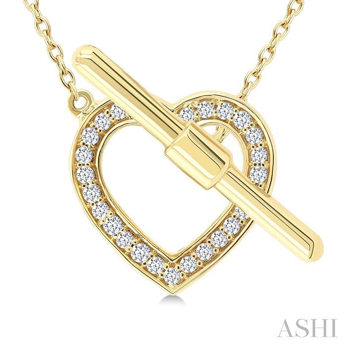 ASHI Heart Toggle Petite Diamond Fashion Necklace 643W0PPTSNKYG-HT