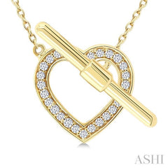 ASHI Heart Toggle Petite Diamond Fashion Necklace 643W0PPTSNKYG-HT