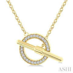 ASHI Circle Toggle Petite Diamond Fashion Necklace 643W0PPTSNKYG-RD