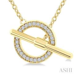 ASHI Circle Toggle Petite Diamond Fashion Necklace 643W0PPTSNKYG-RD