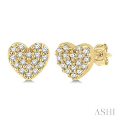 ASHI Heart Shape Petite Diamond Fashion Earrings 644A8PPTSERYG