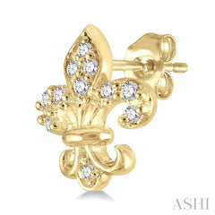 ASHI Fleur De Lis Petite Diamond Fashion Earrings 644C9PPTSERYG