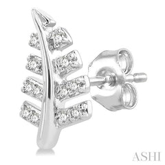 ASHI Leaf Petite Diamond Fashion Earrings 644G9PPTSERWG