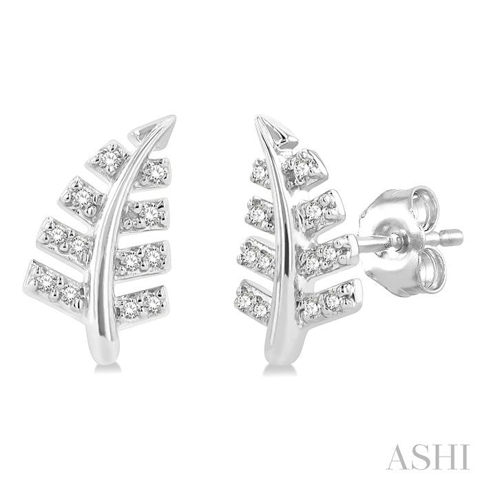 ASHI Leaf Petite Diamond Fashion Earrings 644G9PPTSERWG