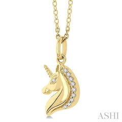 ASHI Unicorn Petite Diamond Fashion Pendant 644J9PPTSPDYG