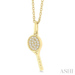 ASHI Tennis Racket Petite Diamond Fashion Pendant 644M8PPTSPDYG