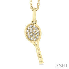 ASHI Tennis Racket Petite Diamond Fashion Pendant 644M8PPTSPDYG