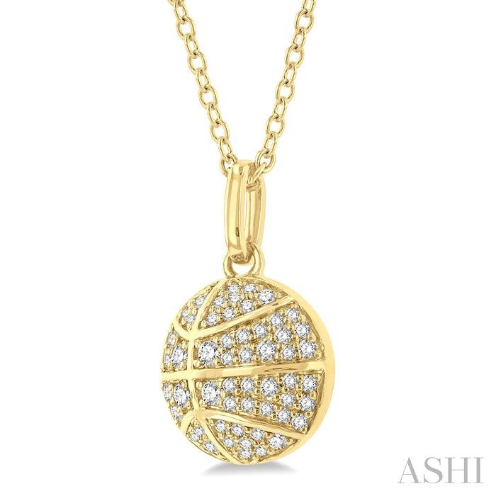 ASHI Basketball Petite Diamond Fashion Pendant 644N6PPTSPDYG