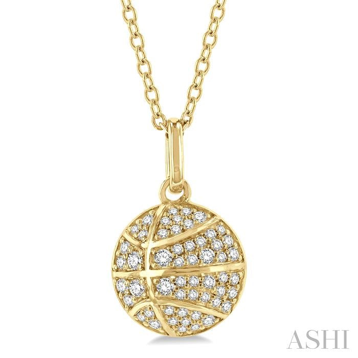 ASHI Basketball Petite Diamond Fashion Pendant 644N6PPTSPDYG