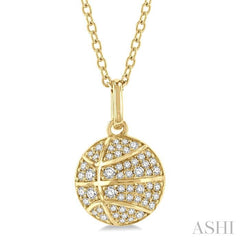 ASHI Basketball Petite Diamond Fashion Pendant 644N6PPTSPDYG