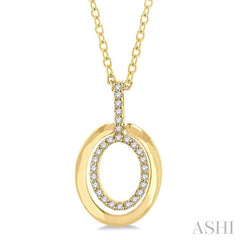 ASHI Oval Shape Petite Diamond Fashion Pendant 644P8PPTSPDYG