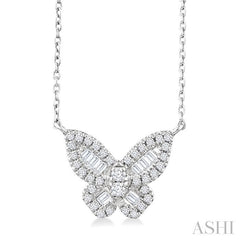 ASHI Butterfly Petite Baguette Diamond Fashion Pendant 644Q5PPFGPDWG