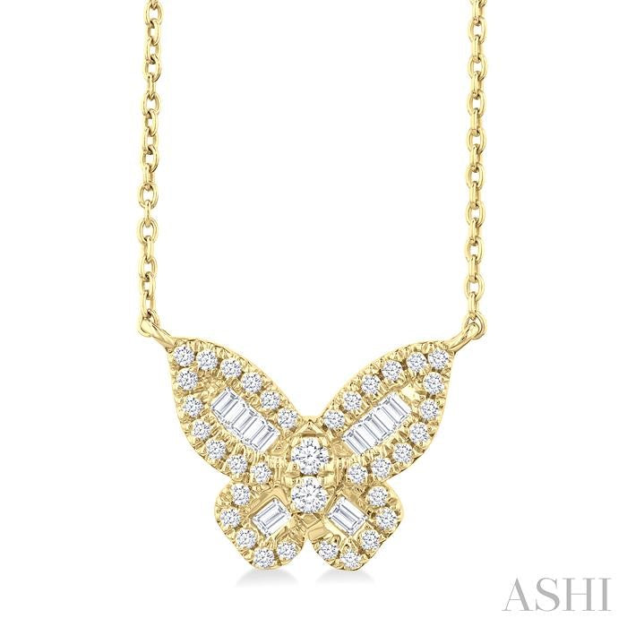 ASHI Butterfly Petite Baguette Diamond Fashion Pendant 644Q5PPFGPDYG