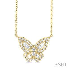 ASHI Butterfly Petite Baguette Diamond Fashion Pendant 644Q5PPFGPDYG