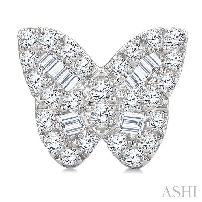 ASHI Butterfly Petite Baguette Diamond Fashion Earrings 644Q6PPTGERWG