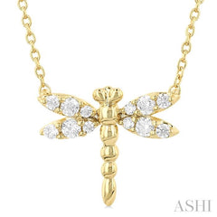 ASHI Dragonfly Petite Diamond Fashion Pendant 644R8PPTGPDYG