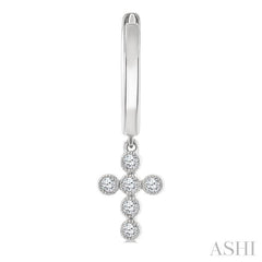 ASHI Cross Petite Diamond Huggie Fashion Earrings 644V8PPTSERWG