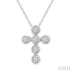 ASHI Cross Bezel Set Petite Diamond Fashion Pendant 644V9PPTGPDWG
