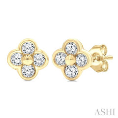 ASHI Clover Bezel Petite Diamond Fashion Earrings 644W8PPTGERYG