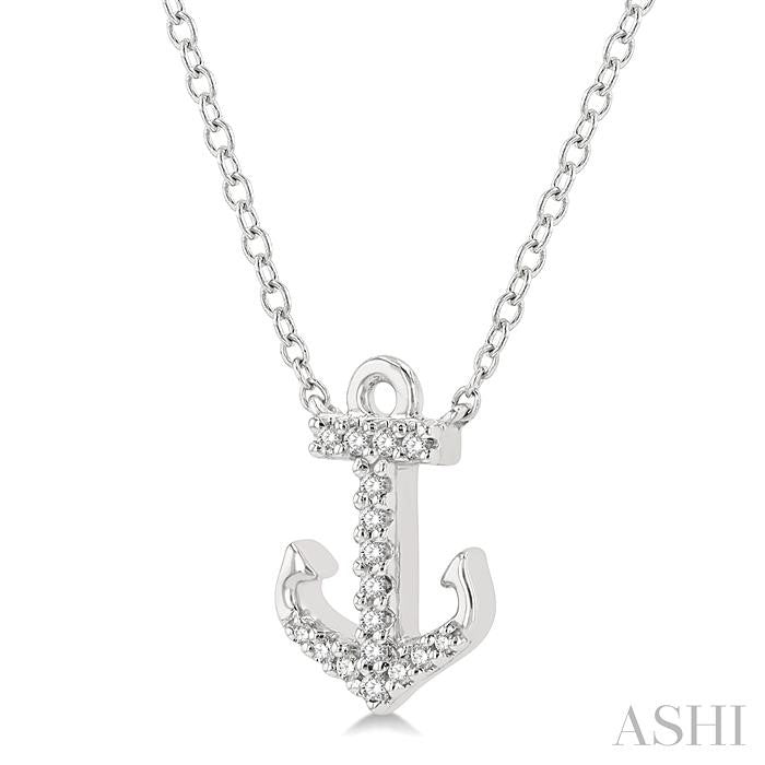 ASHI Anchor Petite Diamond Fashion Pendant 645C8PPFSPDWG