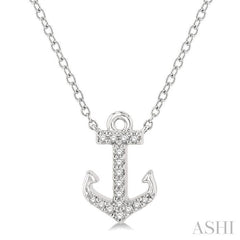 ASHI Anchor Petite Diamond Fashion Pendant 645C8PPFSPDWG