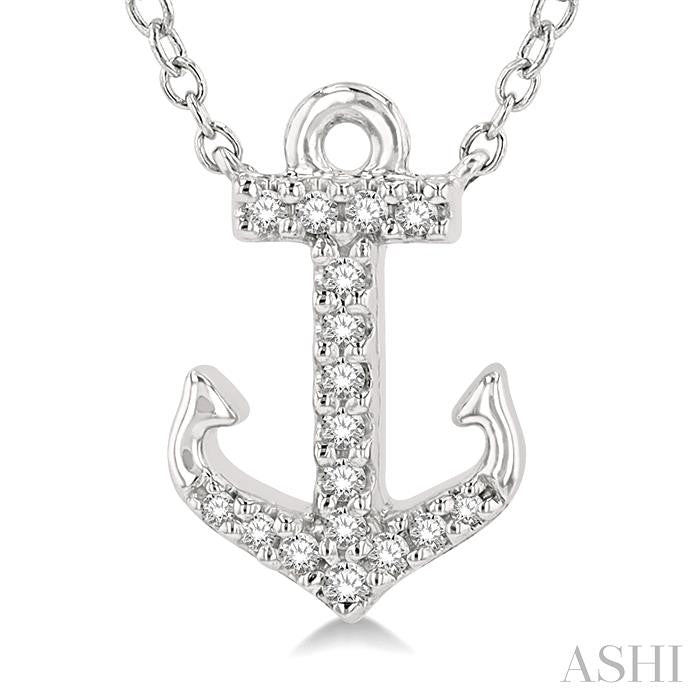 ASHI Anchor Petite Diamond Fashion Pendant 645C8PPFSPDWG