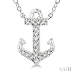 ASHI Anchor Petite Diamond Fashion Pendant 645C8PPFSPDWG