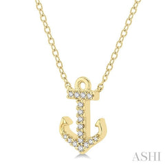ASHI Anchor Petite Diamond Fashion Pendant 645C8PPFSPDYG