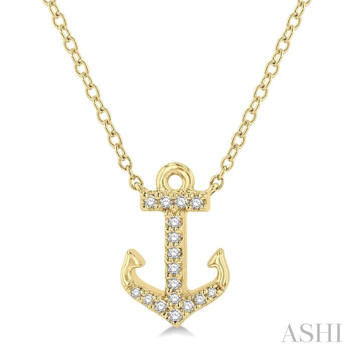 ASHI Anchor Petite Diamond Fashion Pendant 645C8PPFSPDYG