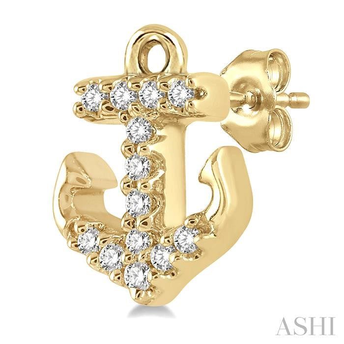 ASHI Anchor Petite Diamond Fashion Earrings 645C9PPTSERYG