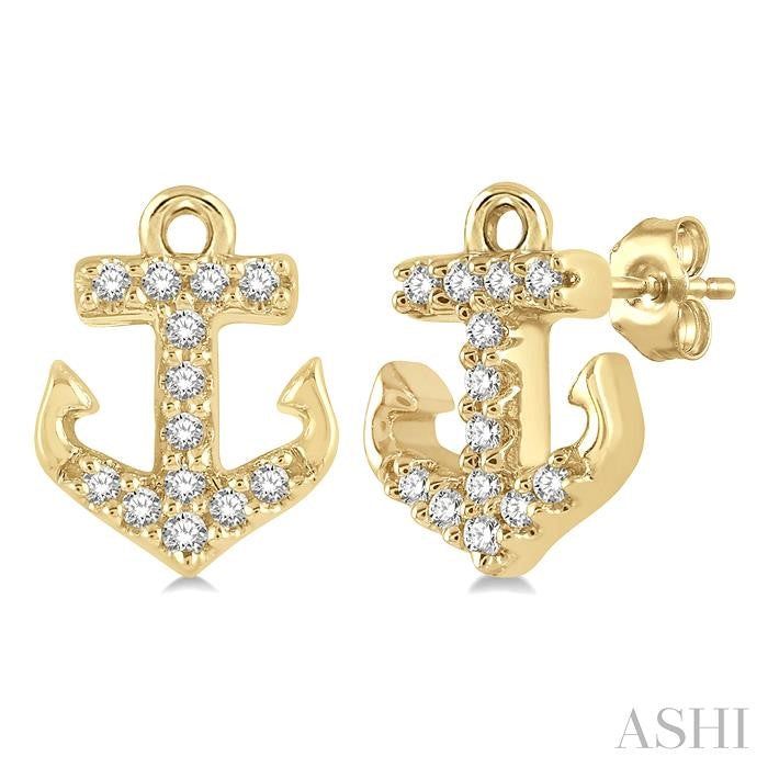 ASHI Anchor Petite Diamond Fashion Earrings 645C9PPTSERYG