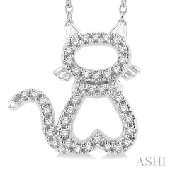 ASHI Cat Petite Diamond Fashion Pendant 645E8PPTSPDWG