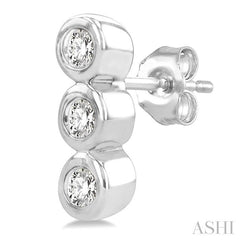 ASHI Bezel Set Petite Diamond Fashion Earrings 645G9PPTSERWG