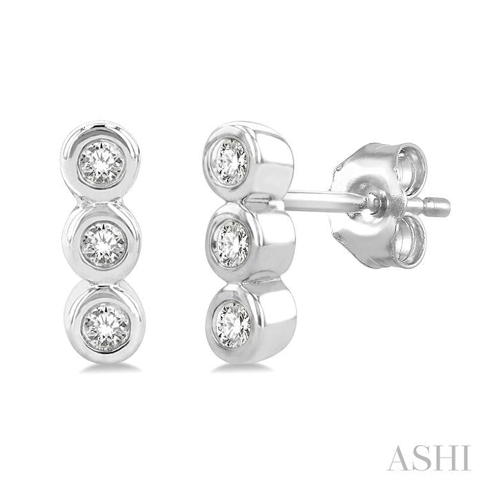 ASHI Bezel Set Petite Diamond Fashion Earrings 645G9PPTSERWG