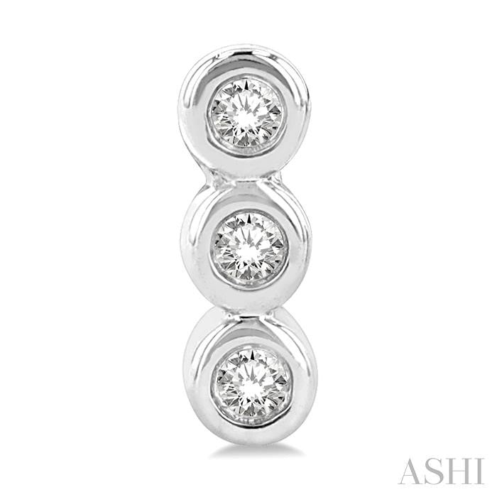 ASHI Bezel Set Petite Diamond Fashion Earrings 645G9PPTSERWG