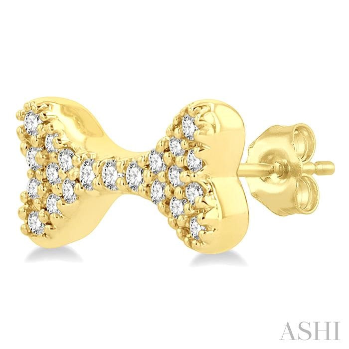 ASHI Dog Bone Petite Diamond Fashion Earrings 645H8PPTSERYG