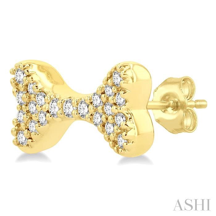 ASHI Dog Bone Petite Diamond Fashion Earrings 645H8PPTSERYG
