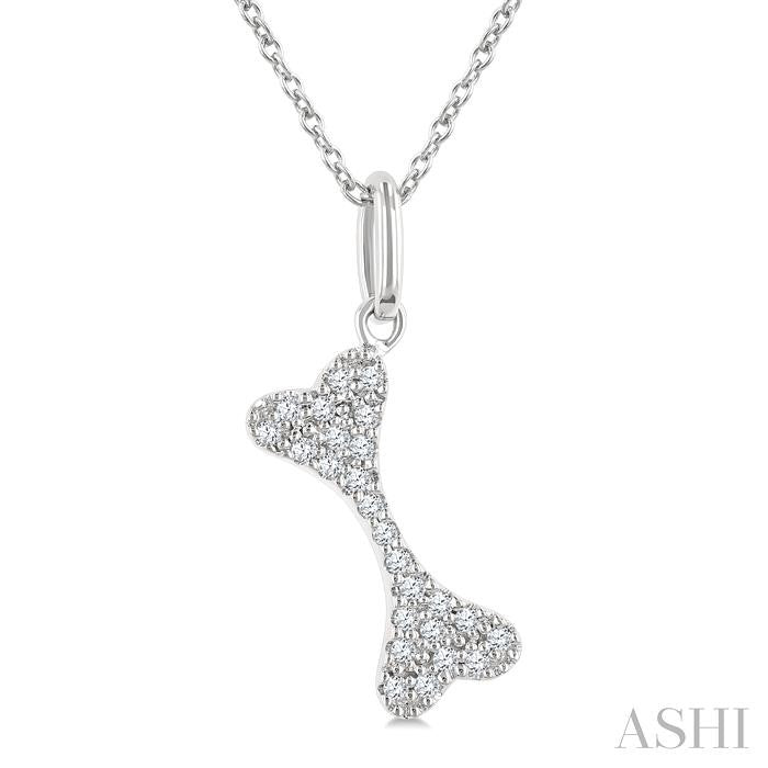 ASHI Dog Bone Petite Diamond Fashion Pendant 645H8PPTSPDWG