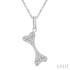 ASHI Dog Bone Petite Diamond Fashion Pendant 645H8PPTSPDWG